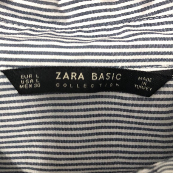 Zara Collection Striped Lace Button Down Size L - Picture 4 of 6